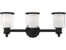 Livex Lighting Middlebush 3-Light Black Glass Vanity Light