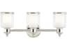 Livex Lighting Middlebush 3-Light Polished Nickel Glass Vanity Light
