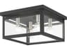 Livex Lighting Milford 4-Light Black Brushed Nickel Glass Flush Mount