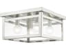 Livex Lighting Milford 4-Light Brushed Nickel Glass Flush Mount