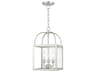 Livex Lighting Milford 3-Light Brushed Nickel Glass Candelabra Lantern Chandelier