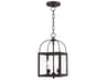 Livex Lighting Milford 2-Light Bronze Glass Lantern Semi Flush Mount
