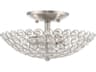 Livex Lighting Cassandra 2-Light Brushed Nickel Clear Crystal Bowl Semi Flush Mount