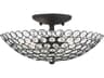 Livex Lighting Cassandra 2-Light Black Clear Crystal Bowl Semi Flush Mount