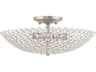 Livex Lighting Cassandra 3-Light Brushed Nickel Clear Crystal Bowl Semi Flush Mount
