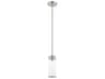 Livex Lighting Hillcrest 1-Light Brushed Nickel Glass Mini Pendant