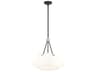 Livex Lighting Prato 3-Light Black White Empire Geometric Pendant