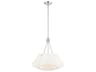 Livex Lighting Prato 3-Light Brushed Nickel White Empire Geometric Pendant