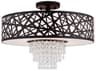 Livex Lighting Allendale 4-Light Bronze Crystal Drum Semi Flush Mount