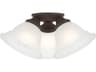 Livex Lighting Wynnewood 3-Light Bronze Glass Bell Semi Flush Mount