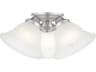 Livex Lighting Wynnewood 3-Light Painted Satin Nickel Glass Bell Semi Flush Mount
