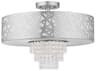 Livex Lighting Allendale 4-Light Polished Chrome White Crystal Drum Semi Flush Mount