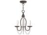 Livex Lighting Alessia 3-Light English Bronze Crystal Candelabra Chandelier