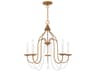 Livex Lighting Alessia 5-Light Antique Gold Leaf Crystal Candelabra Chandelier