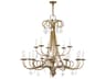 Livex Lighting Daphne 18-Light8-Light Antique Gold Leaf Crystal Candelabra Chandelier
