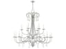 Livex Lighting Daphne 18-Light8-Light Brushed Nickel Crystal Candelabra Tiered Chandelier
