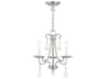 Livex Lighting Daphne 3-Light Brushed Nickel Crystal Candelabra Chandelier
