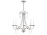 Livex Lighting Daphne 5-Light Brushed Nickel Crystal Candelabra Chandelier