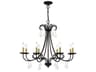 Livex Lighting Daphne 8-Light Black Antique Brass Crystal Candelabra Chandelier