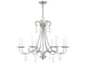 Livex Lighting Daphne 8-Light Brushed Nickel Crystal Candelabra Chandelier