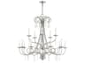 Livex Lighting Daphne 15-Light Brushed Nickel Crystal Candelabra Tiered Chandelier