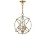 Livex Lighting Aria 3-Light Antique Brass Crystal Candelabra Geometric Chandelier