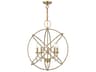 Livex Lighting Aria 5-Light Antique Brass Crystal Candelabra Geometric Chandelier