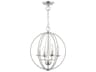 Livex Lighting Arabella 4-Light Brushed Nickel Crystal Candelabra Chandelier