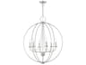 Livex Lighting Arabella 6-Light Brushed Nickel Crystal Candelabra Chandelier