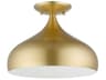 Livex Lighting Amador 1-Light Soft Gold Bell Semi Flush Mount