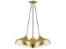Livex Lighting Amador 3-Light Soft Gold Polished Brass White Bell Pendant