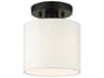 Livex Lighting Meridian 1-Light Black Drum Semi Flush Mount