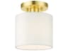 Livex Lighting Meridian 1-Light Satin Brass Drum Semi Flush Mount