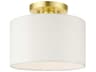Livex Lighting Meridian 1-Light Satin Brass Drum Semi Flush Mount