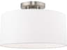 Livex Lighting Meridian 1-Light Brushed Nickel Drum Semi Flush Mount