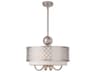 Livex Lighting Arabesque 5-Light Brushed Nickel White Drum Chandelier