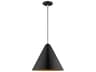 Livex Lighting 1-Light Shiny Black Gold Pendant