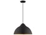 Livex Lighting 1-Light Black Gold Dome Pendant