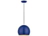 Livex Lighting Piedmont 1-Light Shiny Cobalt Blue Polished Chrome Globe Mini Pendant