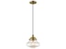 Livex Lighting Art Glass 1-Light Antique Brass Clear Mini Pendant