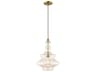 Livex Lighting Art Glass 1-Light Antique Brass Pendant