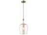 Livex Lighting Art Glass 1-Light Antique Brass Mini Pendant