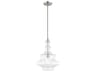 Livex Lighting Art Glass 1-Light Brushed Nickel Clear Pendant