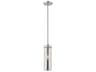 Livex Lighting Art Glass 1-Light Brushed Nickel Cylinder Mini Pendant