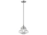 Livex Lighting Art Glass 1-Light Brushed Nickel Clear Mini Pendant
