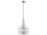 Livex Lighting Art Glass 1-Light Brushed Nickel Clear Pendant