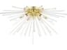 Livex Lighting Utopia 6-Light Satin Brass Crystal Sputnik Flush Mount