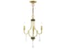 Livex Lighting Glendale 3-Light Polished Brass Crystal Candelabra Chandelier
