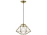 Livex Lighting Geometric 1-Light Antique Brass Pendant