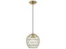 Livex Lighting Geometric 1-Light Antique Brass Bell Mini Pendant